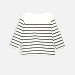 تي شيرت بحري مخطط  من القطن...